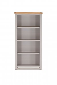 Biblioteca din lemn de salcam si stejar Clemence Grey / Oak, l90xA35xH184,5 cm