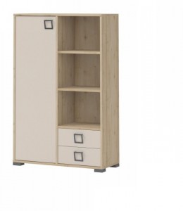 Biblioteca din pal cu 2 sertare si 1 usa, pentru copii, Kiki K12 Fag, l86xA37xH134 cm