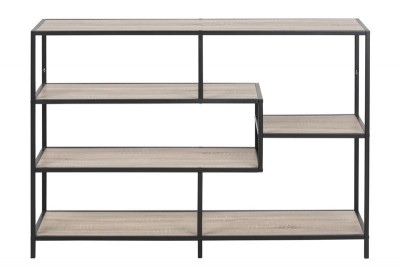 Biblioteca din pal si metal Seaford II Stejar Sonoma / Negru, l114xA35xH78 cm