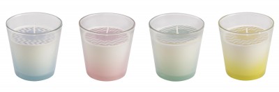 BIZZOTTO, Set 4 Lumanari Parfumate Shade, Multicolor, din Parafina in Pahar de Sticla, Rotunde Ø7,5xH7,5 cm