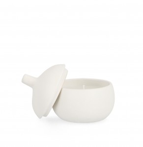 BIZZOTTO, Set 8 Lumanari Decorative Canister S, Alb, din Ceara in Pahar de Ceramica, Rotunde Ø10xH11 cm