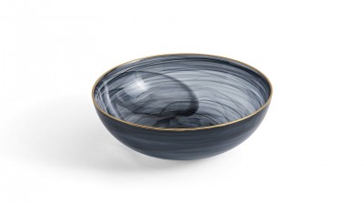 Bol decorativ din sticla Logan Fumuriu, Ø28xH10 cm