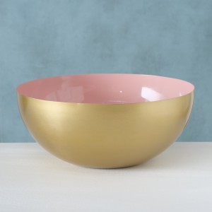 Bol metalic Minella Auriu / Roz, Ø28xH12 cm