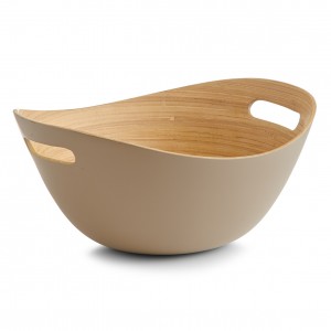 Bol pentru salata, din bambus, Bamboo Small Grej, L25xl22xH12 cm