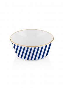 Bol pentru salata, din ceramica, Lagoon Alb / Albastru, Ø25xH5 cm