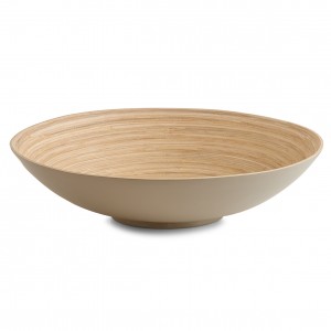 Bol pentru servire, din bambus, Bamboo Small Grej, Ø35xH9,5 cm