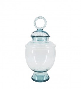 Bomboniera din sticla, Atlantis Transparent / Bleu, Ø22xH52 cm