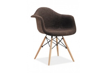Scaun tapitat cu stofa, cu picioare din lemn Bonita Brown, l63xA46xH80 cm