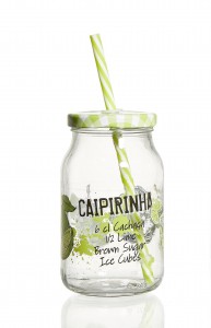 Set borcane cu pai si capac Caipirinha, Flirt, 450 ml, 6 piese