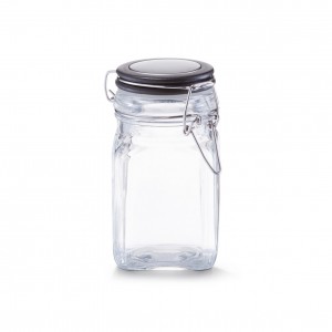 Borcan pentru depozitare cu capac, inchidere ermetica, 280 ml, l6,5xA6,5xH12 cm
