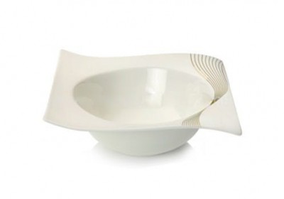 Bol Servire Portelan,  Alb, Frequency, 23,5 cm