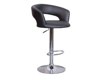 Scaun de bar tapitat cu piele ecologica, cu picior metalic Cali-328 Black, l36xA45xH85-106 cm