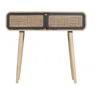 Consola din lemn cu 2 usi Canne Contemporain Natural, l100xA35xH88 cm