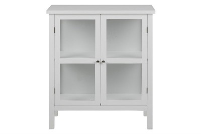 Cabinet cu vitrina si 2 usi, din MDF si sticla Eton Alb, l80xA35,5xH99,5 cm