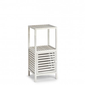 Cabinet din lemn cu 1 usa Wood Alb / Natural, l39,5xA35,5xH86,5 cm