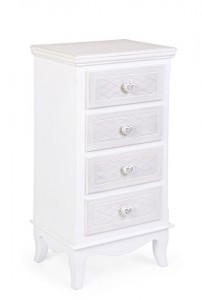 Cabinet din MDF, cu 4 sertare Charlene Small Ivoir, l40xA30xH82 cm