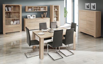 Set de mobila dining din pal, 6 piese Calpeda Sonoma Oak