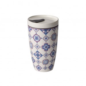 Cana cu capac din portelan, To Go Albastru, 350 ml, Villeroy & Boch