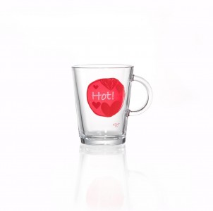 Set cani din sticla Hot, Red, Flirt, 380 ml, 6 piese