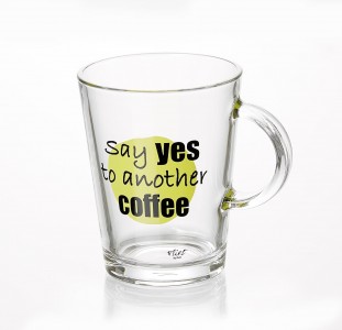 Set cani din sticla Say Yes, Yellow, Flirt, 380 ml, 6 piese