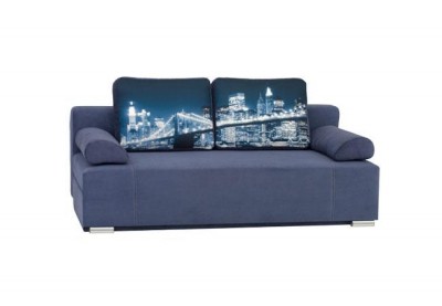 Canapea extensibila tapitata cu stofa, 3 locuri Fado Bleumarine, l190xA90xH70 cm