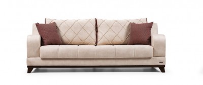 Canapea extensibila tapitata, 3 locuri Woody Bej K2, l225xA102xH82 cm