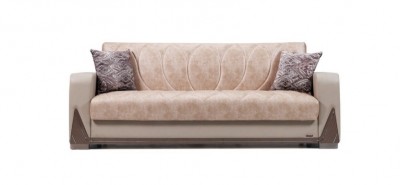 Canapea extensibila cu lada de depozitare, 3 locuri Bugatti K2, l230xA80xH90 cm-Bej