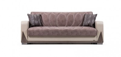 Canapea extensibila cu lada de depozitare, 3 locuri Bugatti K4, l230xA80xH90 cm-Maro