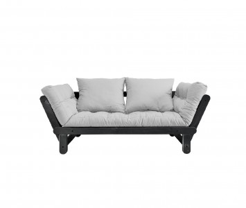 Canapea Extensibila 2 locuri, stofa si cadru lemn de pin, Beat Black, l162xA80xH77 cm