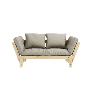 Canapea Extensibila 2 locuri, stofa si cadru lemn de pin, Beat Natural Linen, l162xA80xH77 cm