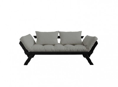 Canapea Extensibila 2 locuri, stofa si cadru lemn de pin, Bebop Black, l174xA80xH80 cm