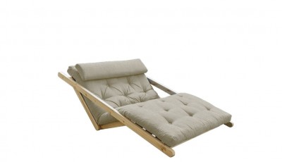 Canapea Extensibila 2 locuri, stofa si cadru lemn de pin, Figo Natural Linen, l130xA185xH82 cm