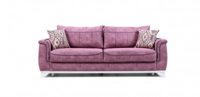 Canapea extensibila cu lada de depozitare, 3 locuri Babil Roz K3, l237xA96xH88 cm