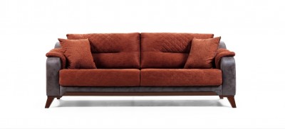 Canapea fixa tapitata,  3 locuri Flamenko Caramiziu K2, l218xA96xH84 cm