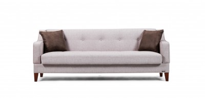 Canapea extensibila cu lada de depozitare, 3 locuri Lupo Gri deschis K2, l217xA82xH84 cm