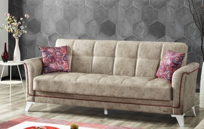 Canapea extensibila cu lada de depozitare, 3 locuri Petek Bej K1, l230xA84xH95 cm