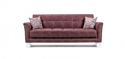 Canapea extensibila cu lada de depozitare, 3 locuri Petek Burgundy K4, l230xA84xH95 cm