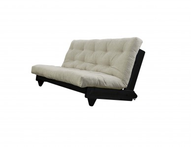 Canapea Extensibila 3 locuri, stofa si cadru lemn de pin, Fresh Black Linen, l200xA100xH82 cm