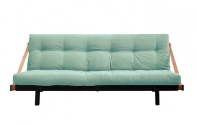 Canapea Extensibila 3 locuri, stofa si cadru lemn de pin, Jump Black, l202xA117xH75 cm