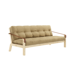 Canapea Extensibila 3 locuri, stofa si cadru lemn de pin, Poetry Natural Wheat Beige, l204xA90xH90 cm