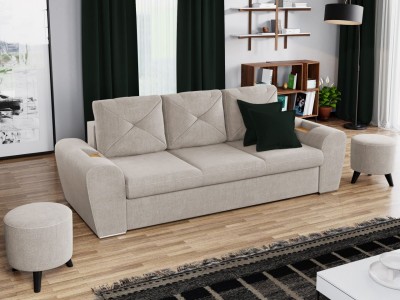 Canapea Extensibila, 3 Locuri, tapitata cu stofa, Gloris, l245xA88xH88 cm