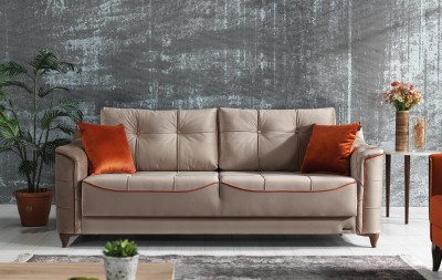 Canapea extensibila tapitata, 3 locuri Teddy Bej K1, l218xA92xH78 cm