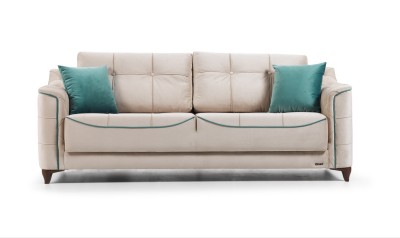 Canapea extensibila tapitata, 3 locuri Teddy Crem K2, l218xA92xH78 cm