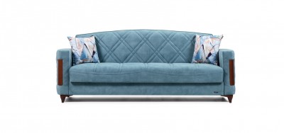 Canapea extensibila cu lada de depozitare, 3 locuri Tuna Turcoaz K4, l226xA84xH93 cm