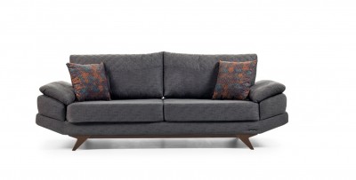 Canapea fixa tapitata, 3 locuri Twice Gri inchis K3, l235xA106xH80 cm