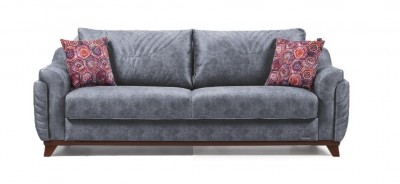 Canapea extensibila cu lada de depozitare, 3 locuri Amber Bleu K2, l242xA96xH85 cm