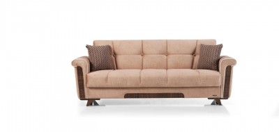 Canapea extensibila cu lada de depozitare, 3 locuri Bern Bej K2, l236xA84xH94 cm