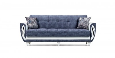 Canapea extensibila cu lada de depozitare, 3 locuri Domino Bleumarin K2, l230xA85xH95 cm