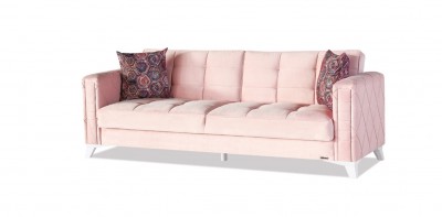 Canapea extensibila cu lada de depozitare, 3 locuri Ikon Rose K3, l224xA84xH82 cm