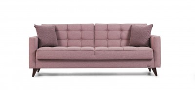 Canapea extensibila cu lada de depozitare, 3 locuri Orlando Roz K2, l214xA84xH86 cm
